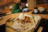 帰り道　十津川にて蕎麦を食べる